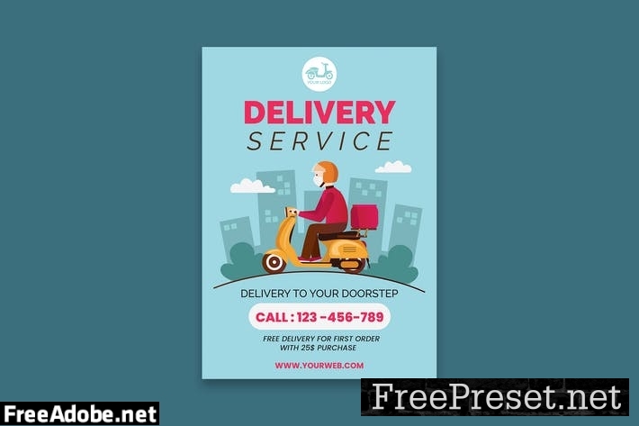 Delivery Service Poster YRFHVSU