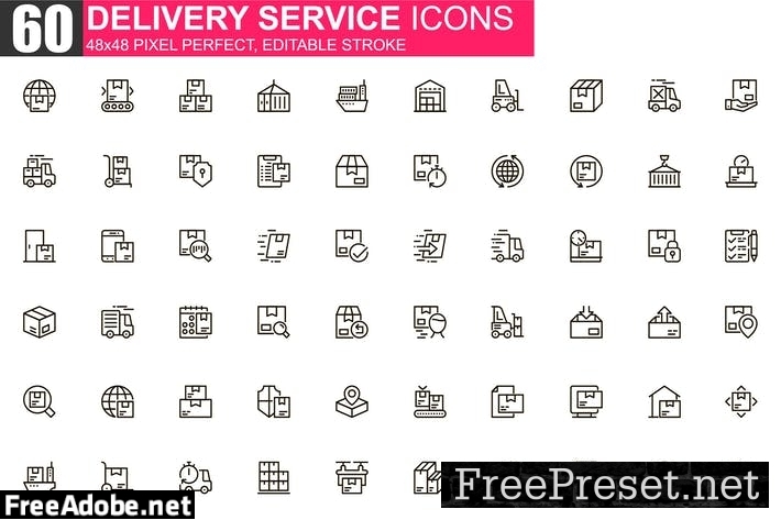 Delivery Service Thin Line Icons Pack CC5J8EY