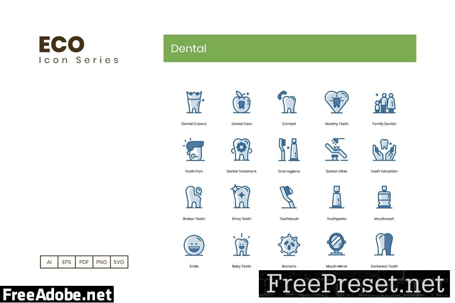 Dental and Oral Care Line Icons F3MP5SR