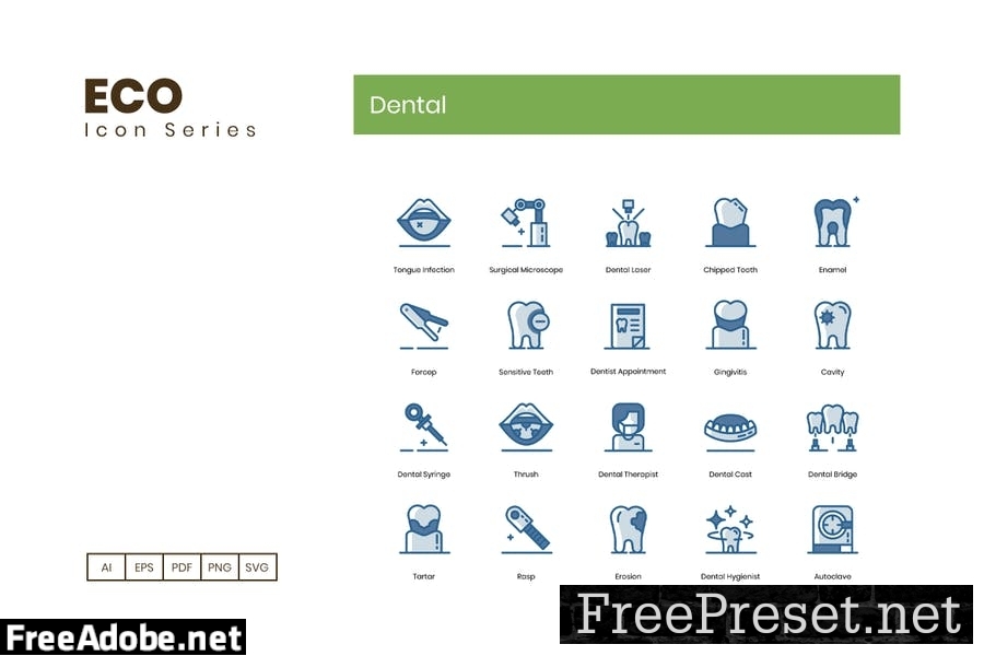 Dental and Oral Care Line Icons F3MP5SR