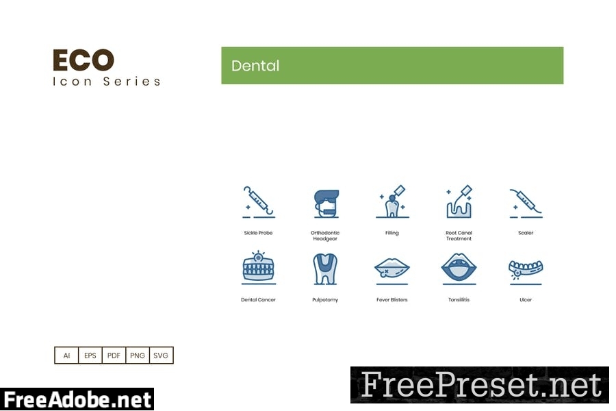 Dental and Oral Care Line Icons F3MP5SR