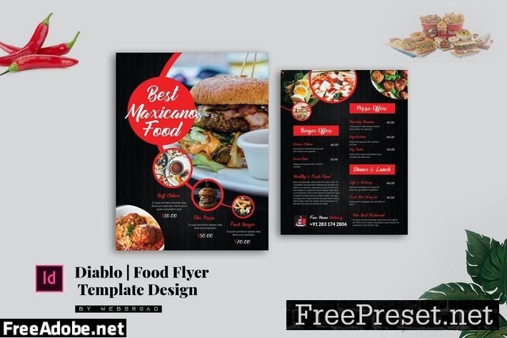 Diablo | Food Flyer Design Template 5BW87CL