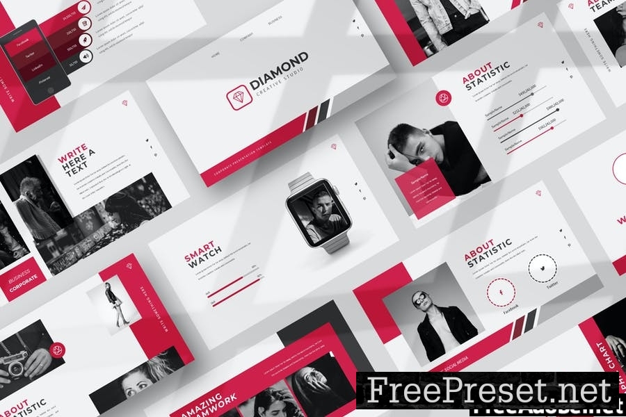 Diamond Powerpoint Template DGVKLDA