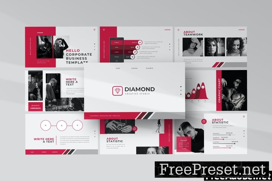 Diamond Powerpoint Template DGVKLDA