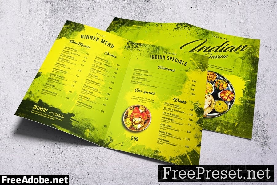 Different Countries Bifold Food Menu Bundle DADVSDW