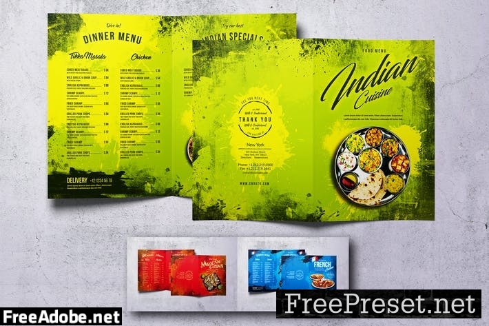 Different Countries Bifold Food Menu Bundle DADVSDW