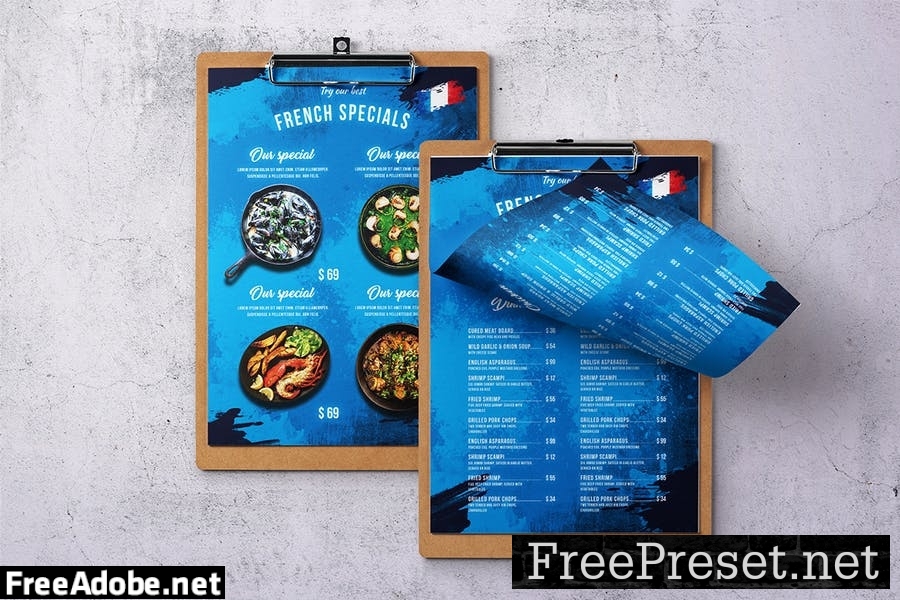 Different Countries Single Page Food Menu Bundle