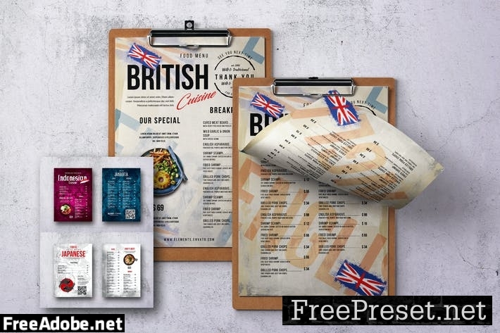 Different Countries Single Page Menu Bundle 68NFCQA