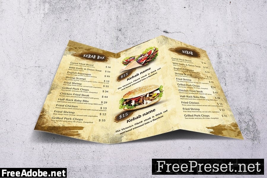 Different Countries Trifold Food Menu Bundle