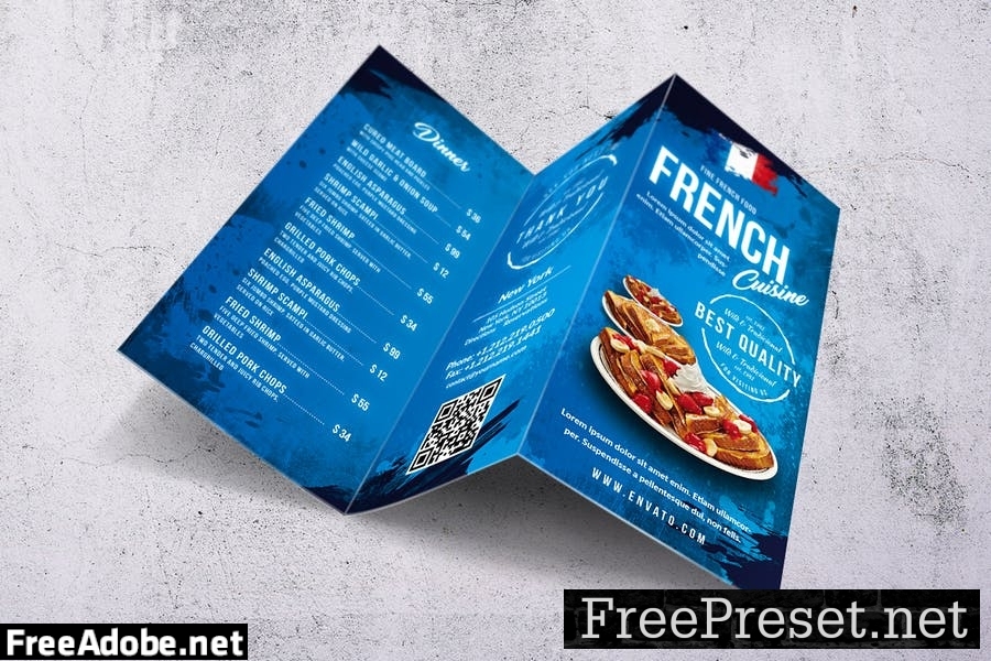 Different Countries Trifold Food Menu Bundle