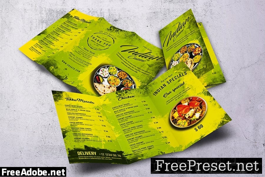 Different Countries Trifold Food Menu Bundle