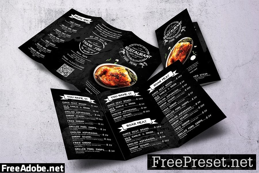 Different Countries Trifold Food Menu Bundle