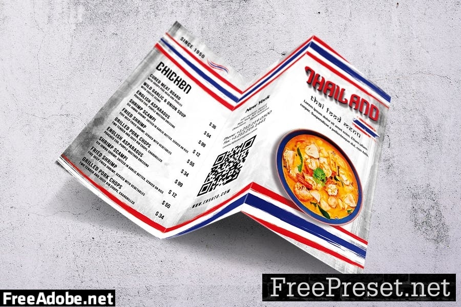 Different Countries Trifold Food Menu Bundle BN8ZT4R