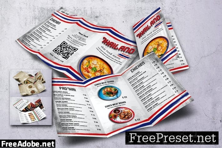 Different Countries Trifold Food Menu Bundle BN8ZT4R