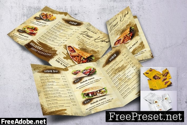 Different Countries Trifold Food Menu Bundle 9ANHXH7