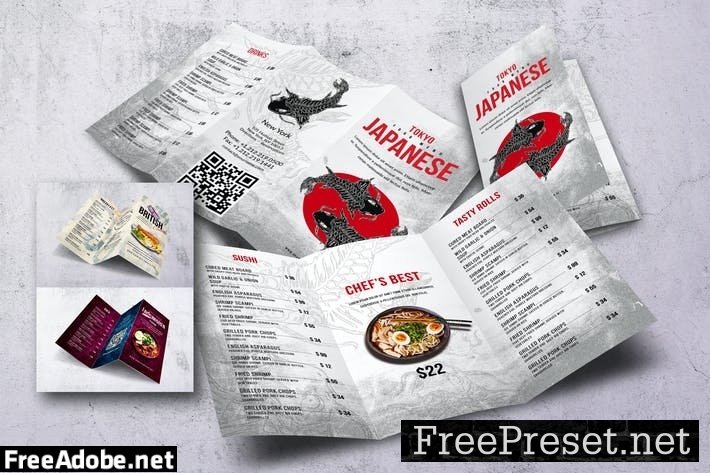 Different Countries Trifold Menu Bundle VFBUW4A