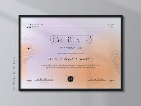 Digital Creative Certificate Template LJK5JWV