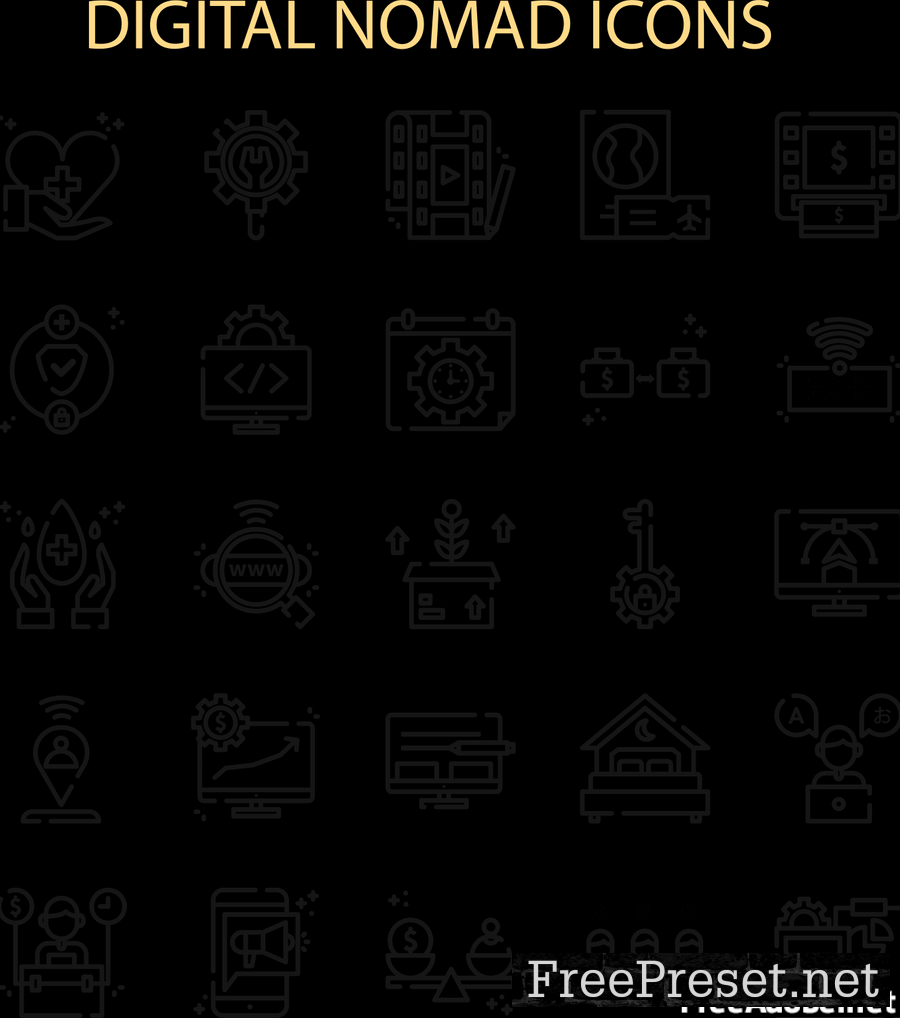 Digital Nomad Icons Set