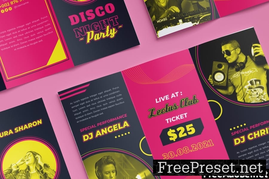 Disco Night Party Trifold Brochure