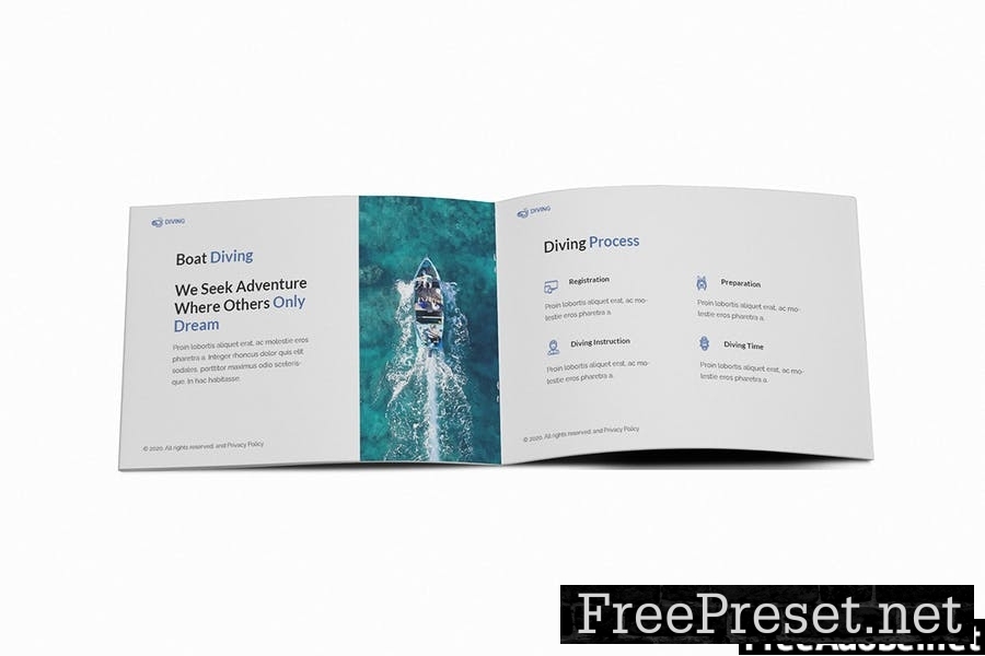 Diving School A5 Brochure Template