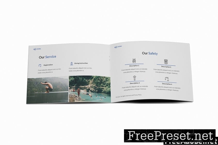 Diving School A5 Brochure Template