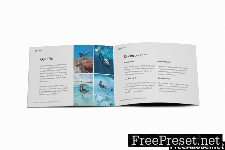 Diving School A5 Brochure Template