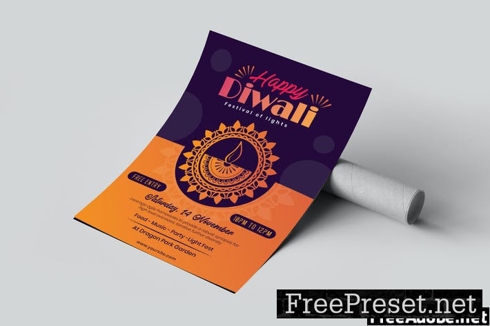 Diwali Flyer Template EQRX9US