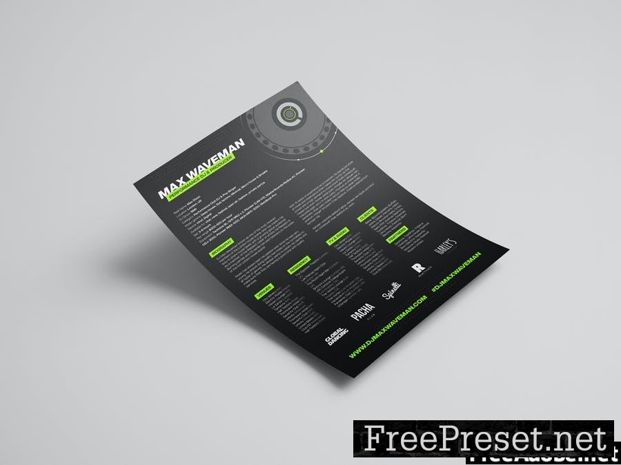 DJ & Producer Press Kit / Resume / Rider Template D7QWM9T