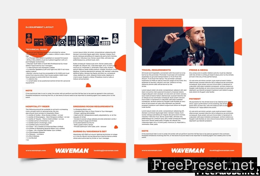 DJ & Producer Press Kit / Resume / Rider Template VJEENVA