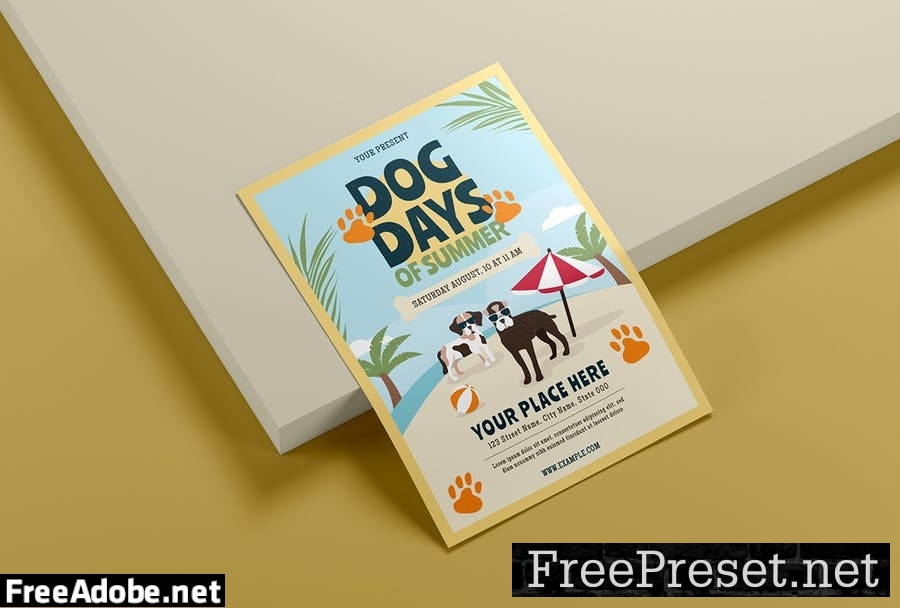 Dog Days of Summer in the Beach - Flyer Template