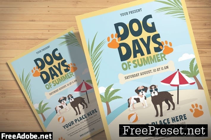 Dog Days of Summer in the Beach - Flyer Template LEF5UQS