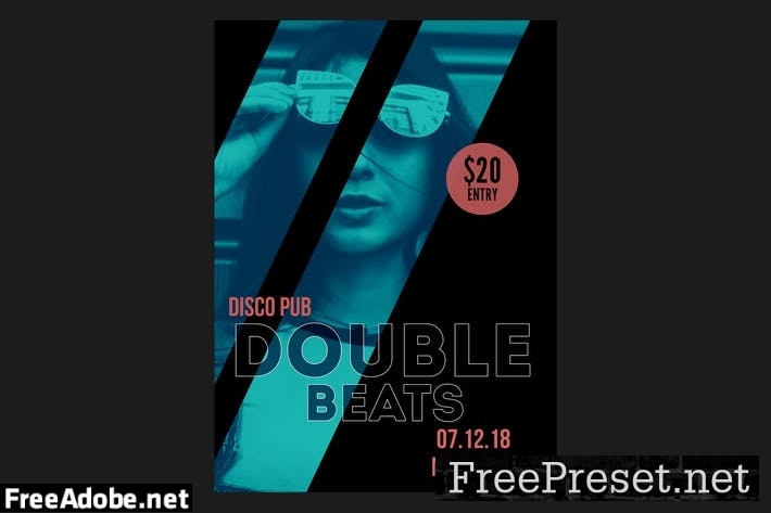 Double Beats Flyer Poster 5VRS2W