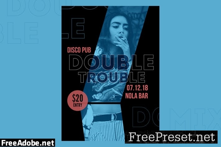 Double Trouble Flyer Poster 7U7ECZ