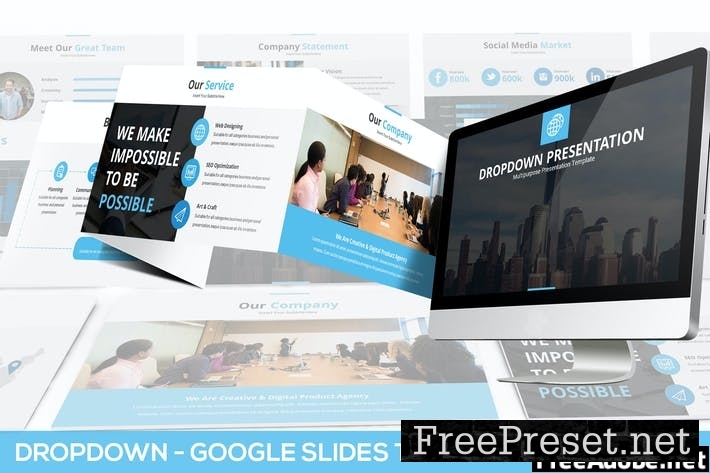 Dropdown Google Slides Presentation Template LNH5M6