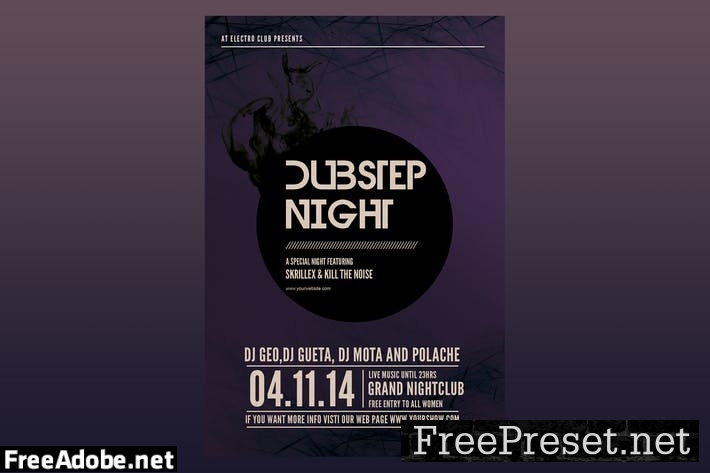 Dubstep Night Flyer Poster 282WCN