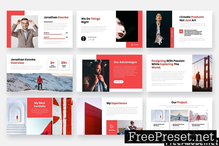 DUFOLIO - Personal Portfolio Powerpoint Template 49P3MED