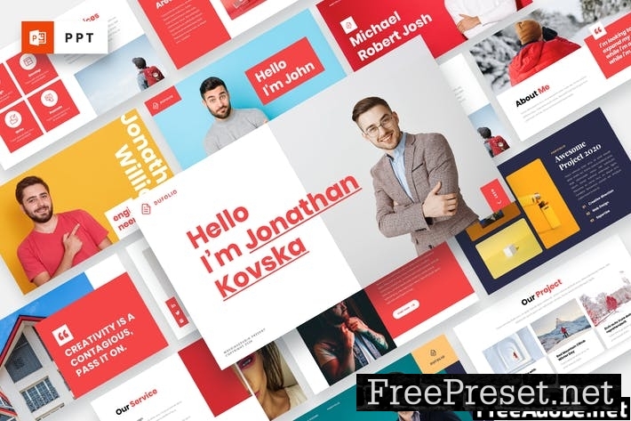 DUFOLIO - Personal Portfolio Powerpoint Template 49P3MED