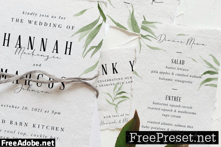 Dusty Green Foliage Wedding Suite JQHNCPX