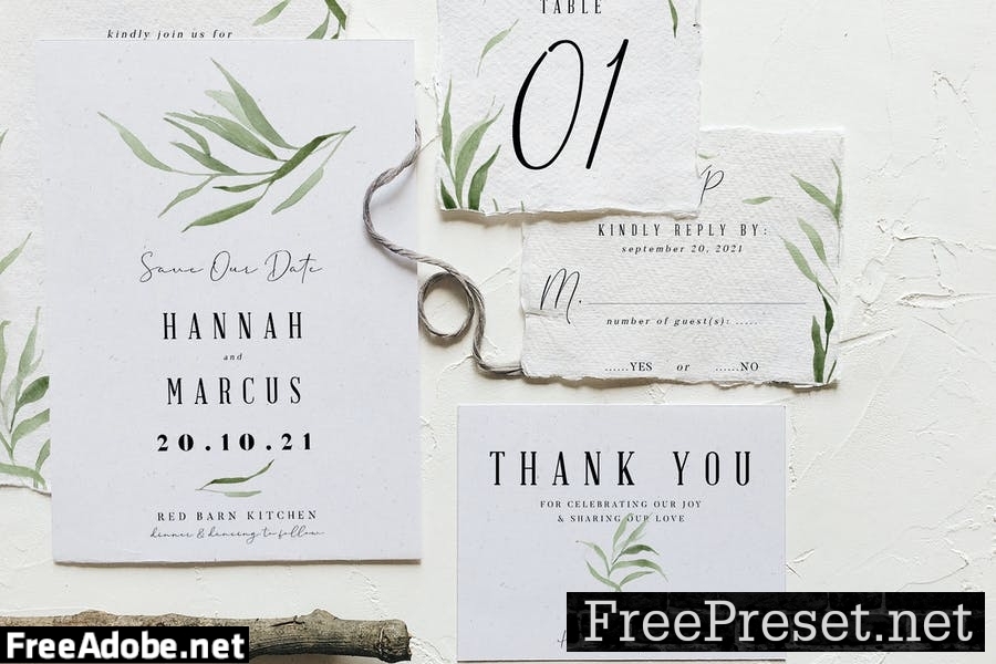 Dusty Green Foliage Wedding Suite JQHNCPX