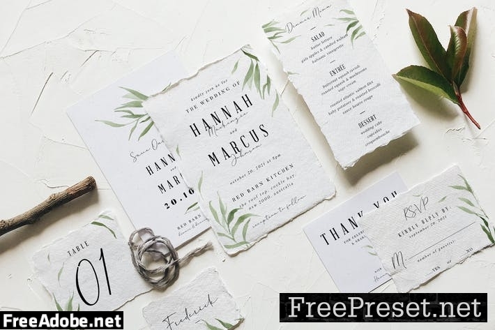 Dusty Green Foliage Wedding Suite JQHNCPX