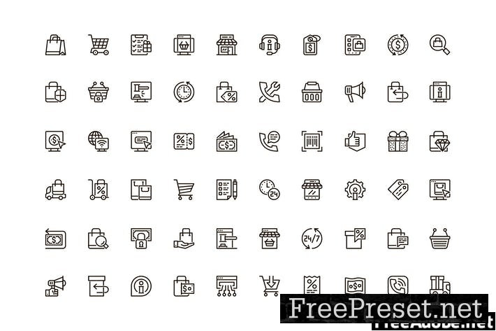 E-commerce Unique Web Line Icons Pack E4FQ4L9