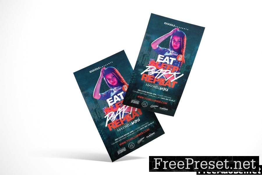 Eat • Sleep • Party • Repeat Flyer KMFH2BY