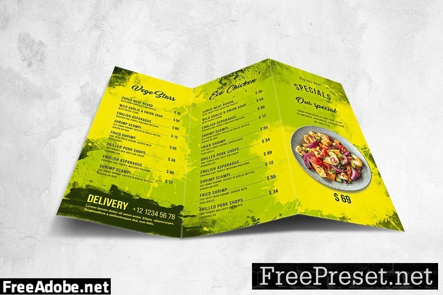 Eco Food Menu Design A4 & US Letter 3EM99CJ