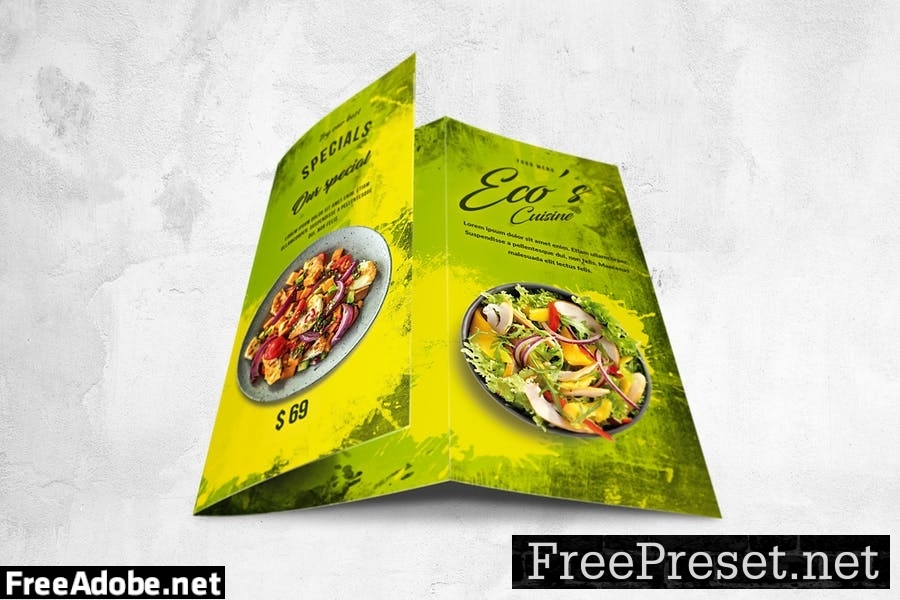 Eco Food Menu Design A4 & US Letter 3EM99CJ