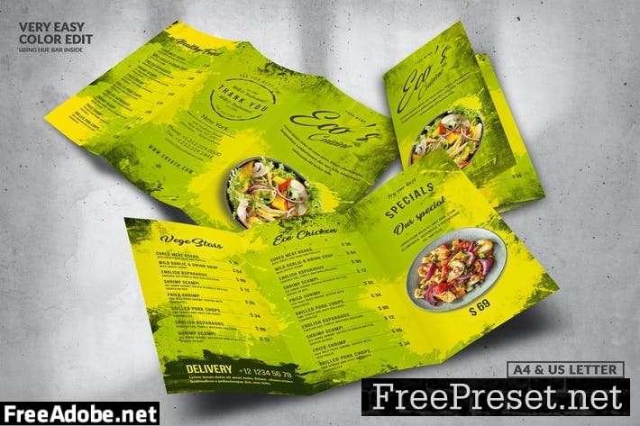 Eco Food Menu Design A4 & US Letter 3EM99CJ