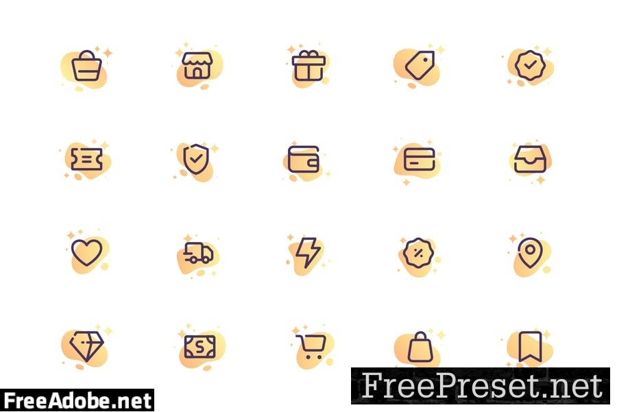 Ecommerce, Online Shopping, marketing icons Set