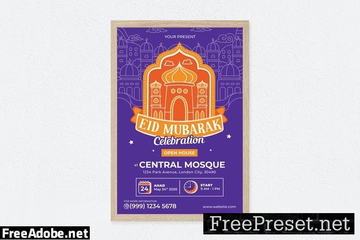 Eid Mubarak Poster XTUWD6D