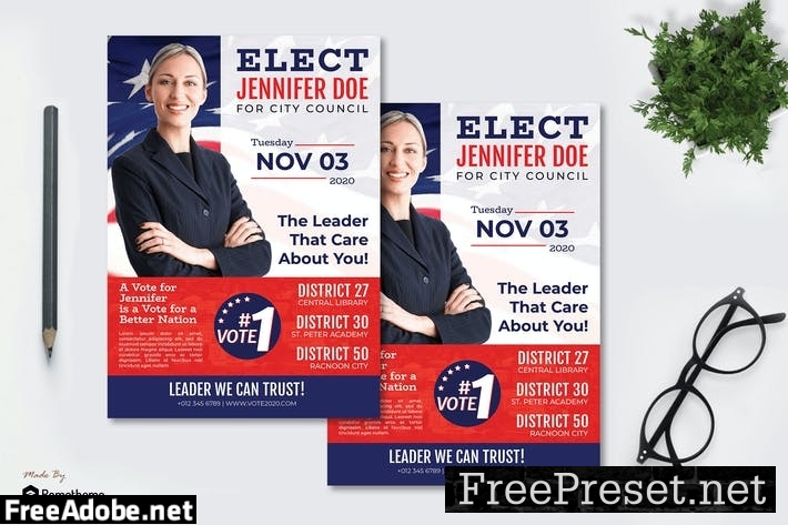 Election Jennifer Doe - Political Flyer RB 3M3LBP7