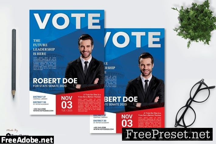 Election Robert Doe - Political Flyer RB 9E3BVAQ