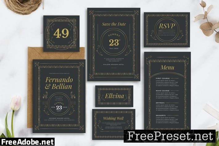 Elegant Classic Vintage - Wedding Invitation PUB2V8Q